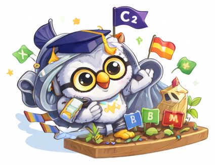 Marco the owl wearing a cap